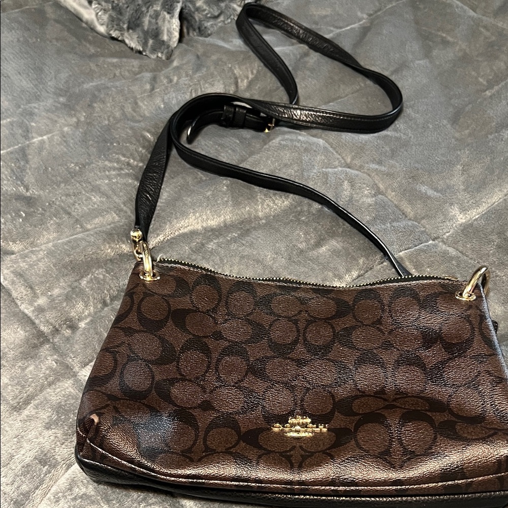 Coach Brown and Black Crossbody Bag